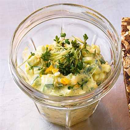 Fitnessbrote mit Gurken-Kresse-Aufstrich