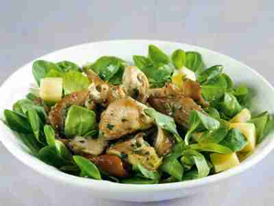 Feldsalat mit gebratenen Austernpilzen