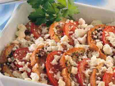 Tomaten-Brot-Gratin mit Feta