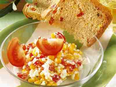 Hüttenkäse-Mais-Brot – Rezept für den Brotbackautomat