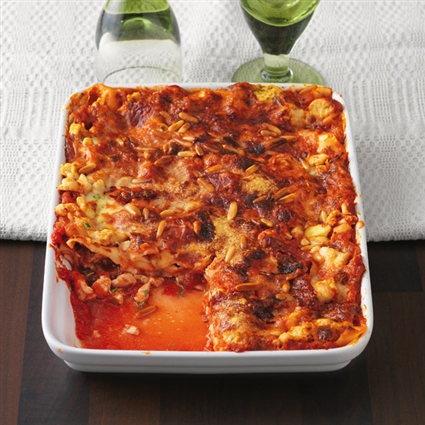 Hähnchenlasagne mit Tomaten