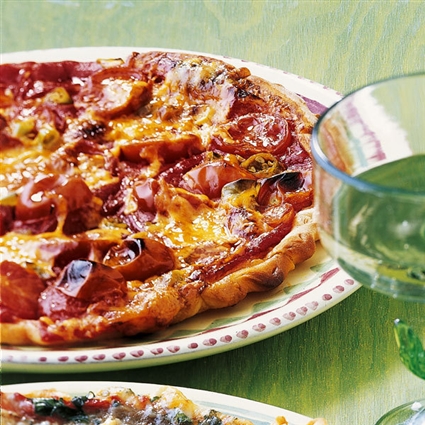 Feurige Tex-Mex-Pizza
