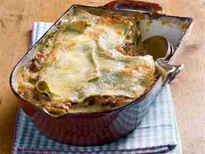 Grüne Lasagne mit Pilzen