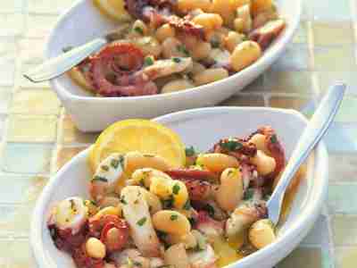 Oktopus-Bohnen-Salat