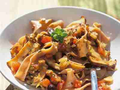 Kastaniennudeln mit Pilzsauce