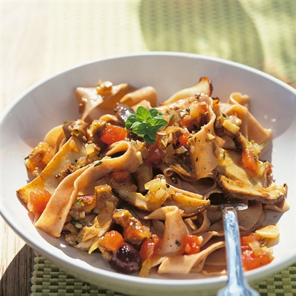 Kastaniennudeln mit Pilzsauce