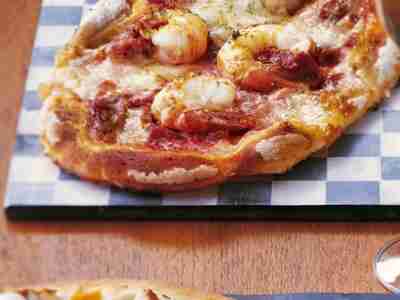 Garnelen-Limetten-Pizza