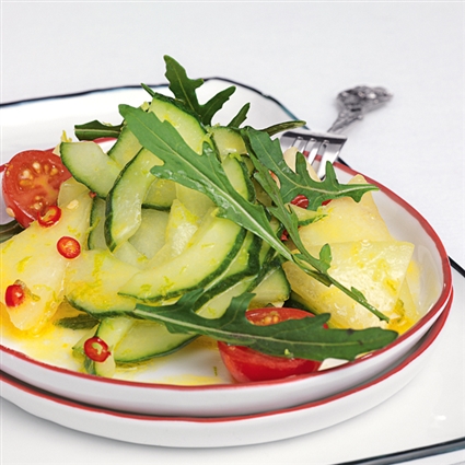 Melonen-Gurken-Salat mit Rucola