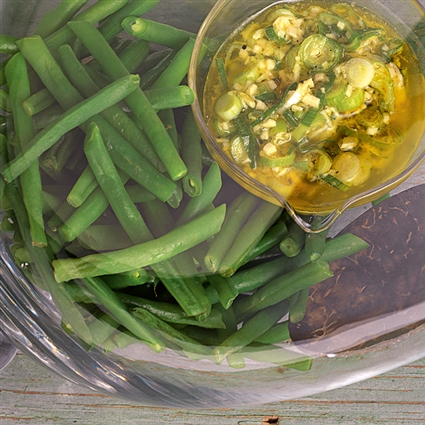 Bohnensalat mit Knoblauch und Ingwer