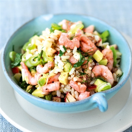 Reis-Krabben-Salat mit Avocado