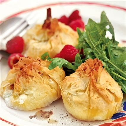 Ziegenkäse-Beutelchen mit Rucola
