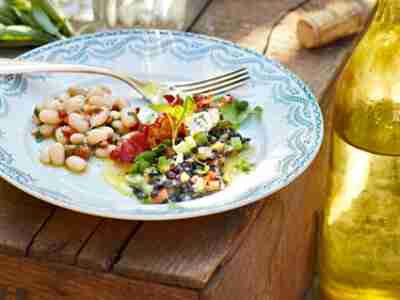 Linsensalat mit Blauschimmelkäse
