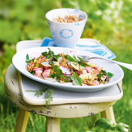 Grünkernsalat mit Spargel