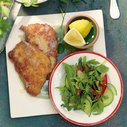 Kräutersalat mit Piccata