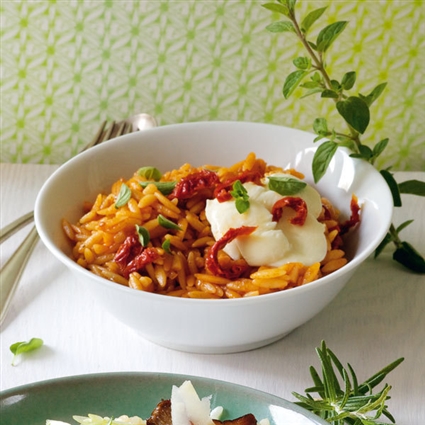 Reisnudel-Risotto mit Tomaten