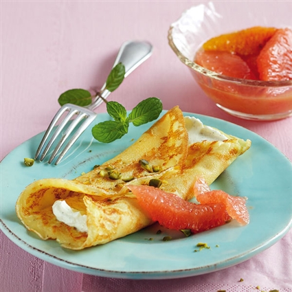 Zitrusfrucht-Pfannkuchen