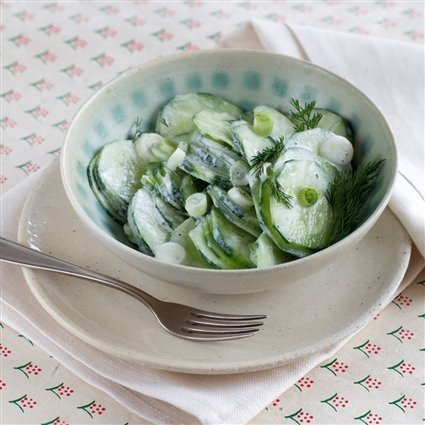 Gurkensalat mit Frühlingszwiebeln