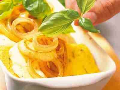 Gratinierte Polenta mit Mozzarella