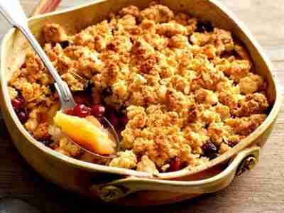 Apfel-Cranberry-Crumble