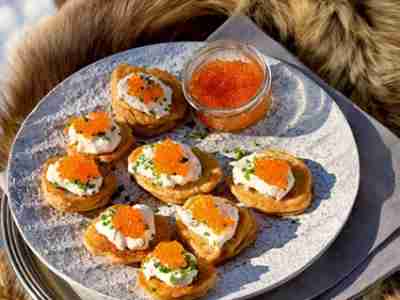 Blini mit Wodka-Forellen-Creme