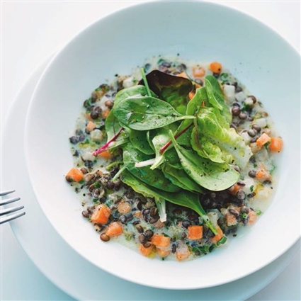 Lauwarmer Linsensalat mit grünen Le Puy-Linsen