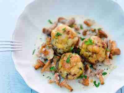 Pilzragout mit Speckknödel