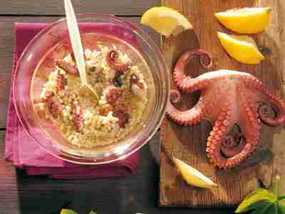 Graupensalat mit Oktopus