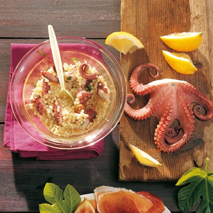 Graupensalat mit Oktopus