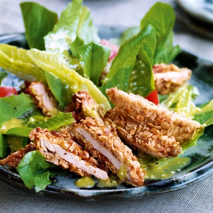 Caesar Salad mit Knusperschnitzel