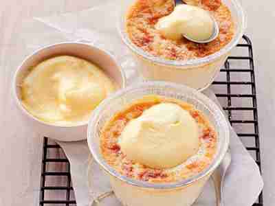 Zitronenpudding mit Safrancreme