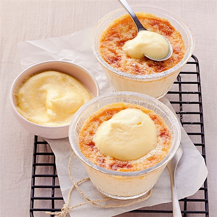 Zitronenpudding mit Safrancreme