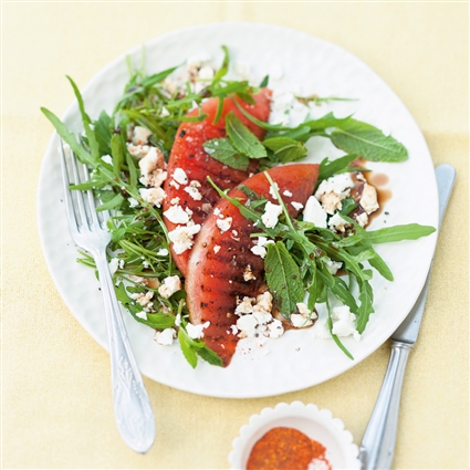 Rucola mit gegrillter Melone