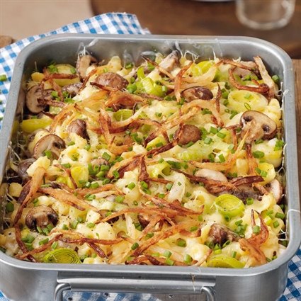Käsespätzle mit Pilzen