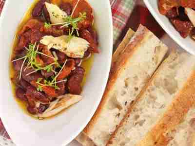 Lauwarmer Bohnensalat mit Makrele