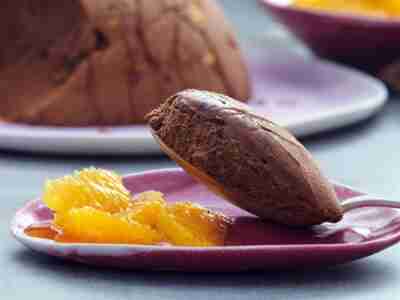 Nuss-Nougatmousse mit Orangenkompott