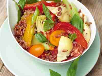 Roter Reissalat mit Artischocken