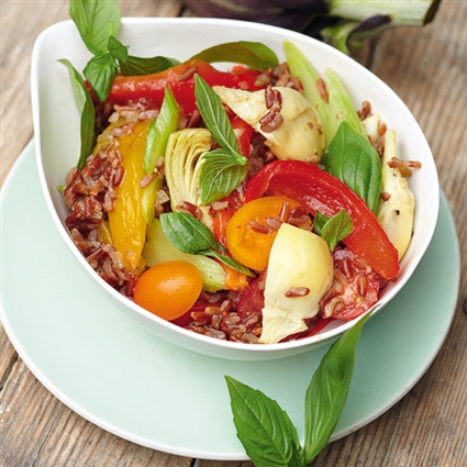 Roter Reissalat mit Artischocken