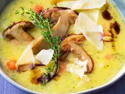 Polenta-Pilz-Suppe