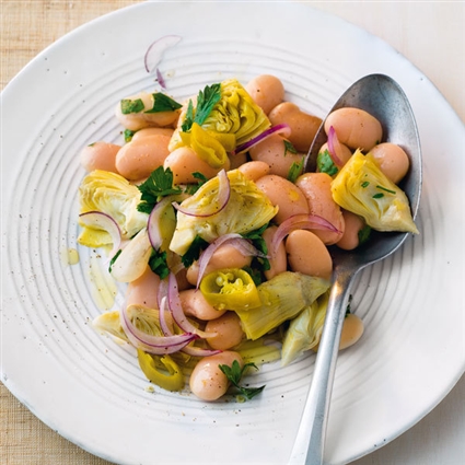 Weiße-Bohnen-Salat mit Artischocken
