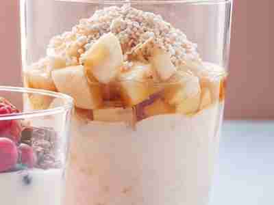 Bananenquark mit Puff-Amaranth
