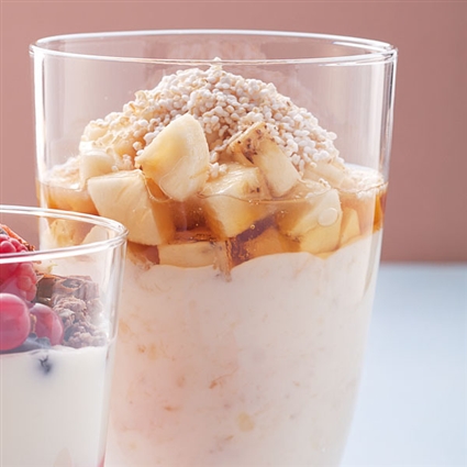 Bananenquark mit Puff-Amaranth