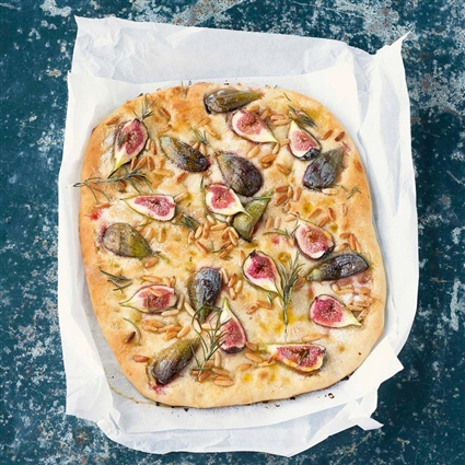 Focaccia mit Feigen und Rosmarin