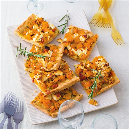 Kürbiskuchen mit Schafskäse