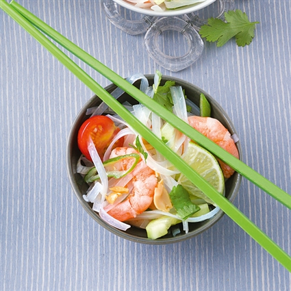 Glasnudelsalat mit Partygambas