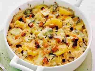 Sauerkraut-Auflauf mit Räuchertofu