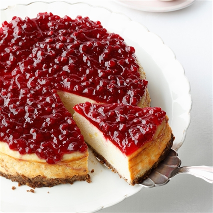Kartoffel-Cheesecake mit Preiselbeeren