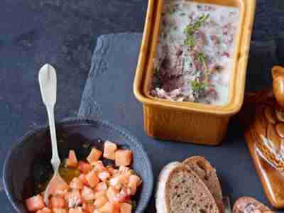 Enten-Rillettes mit Melonensalat