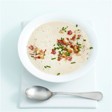 Bohnensuppe mit Speck und Birnen
