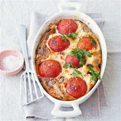 Tomaten-Feta-Clafoutis
