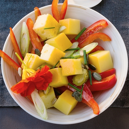Räucherkäse-Salat